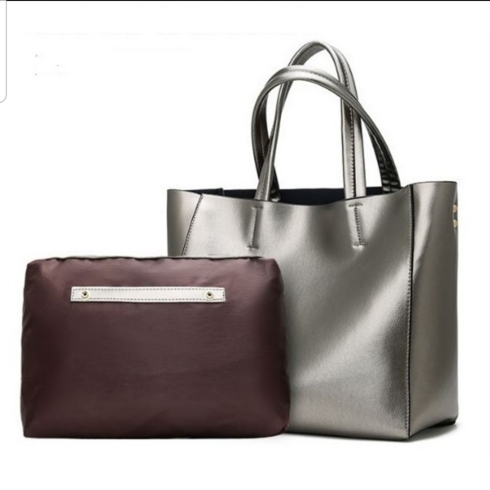 Chic Faux Leather Tote Bag***1 BLACK LEFT!!*** - Picture 3 of 7